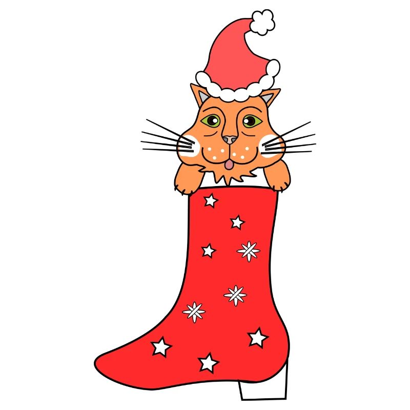 Chat de Noël dans les bottes de Noël