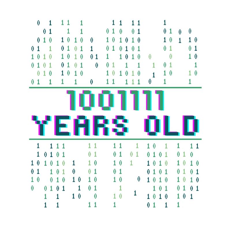 79th Birthday 79 years old Binary Code Computer Science