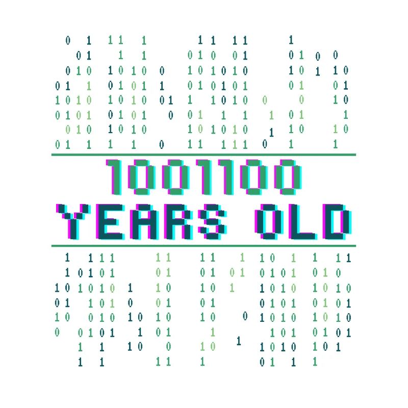 76th Birthday 76 years old Binary Code Computer Science