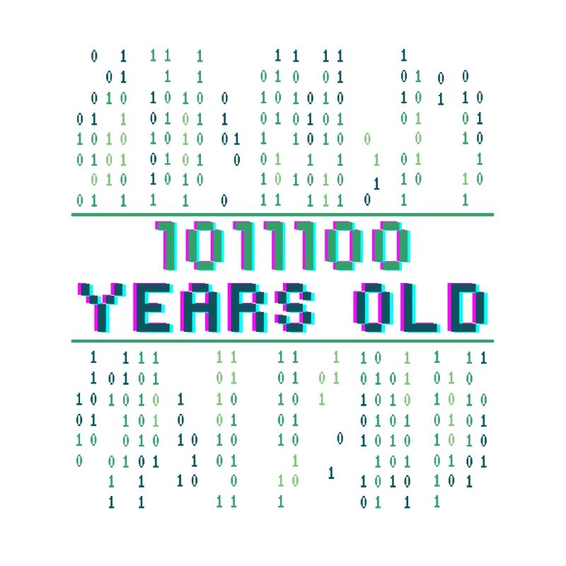 92nd Birthday 92 years old Binary Code Computer Science