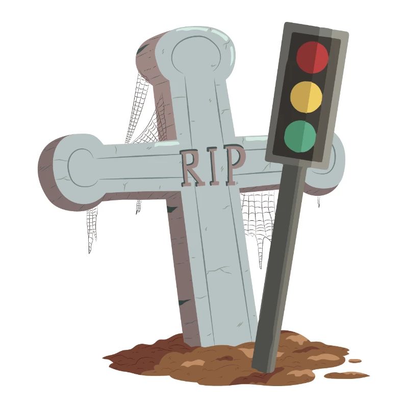 Traffic light Rest in Peace RIP
