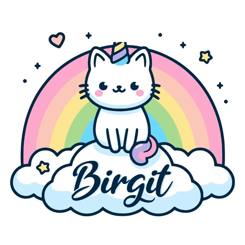 Birgit Nom Prénom Licorne Chat