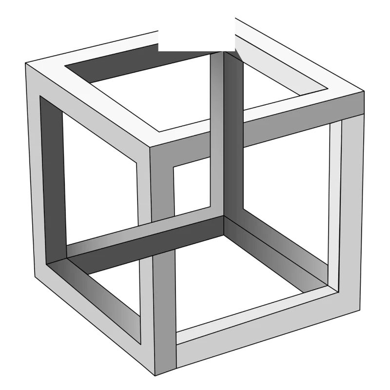 Cube optical illusion