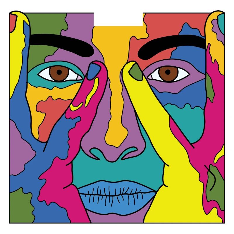 Colorful woman's face