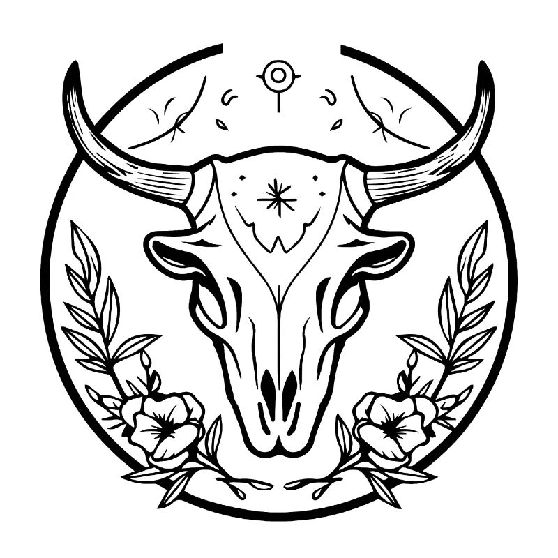 Crâne de vache Boho