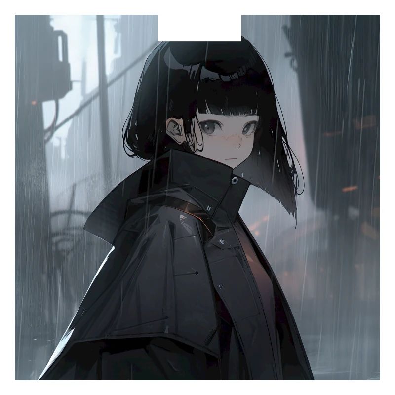 Neon Nocturne: Von Blade Runner inspiriertes Anime-Mädchen