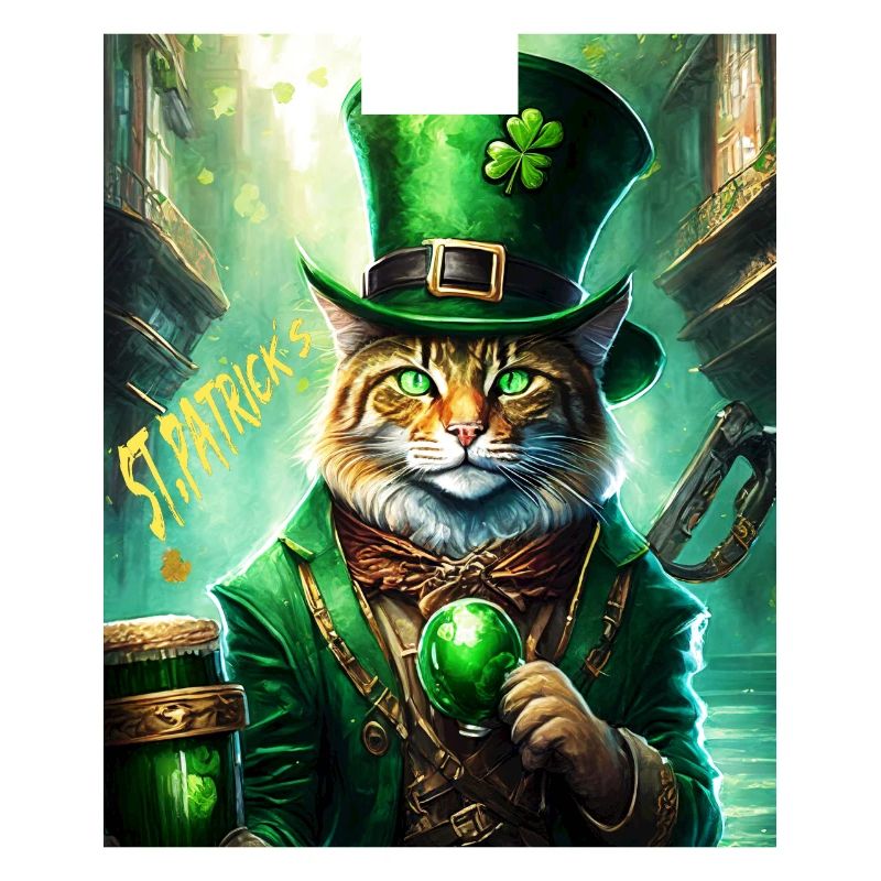 FÊTE DE LA SAINT-PATRICK CHAT BIÈRE TRÈFLE TRÈFLE