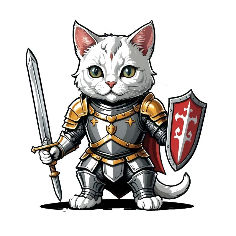 Chat Chevalier Chevalier Chat Cadeau Médiéval