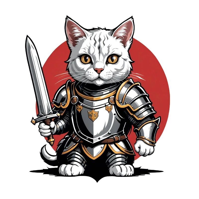 Chat Chevalier Chevalier Chat Cadeau Médiéval