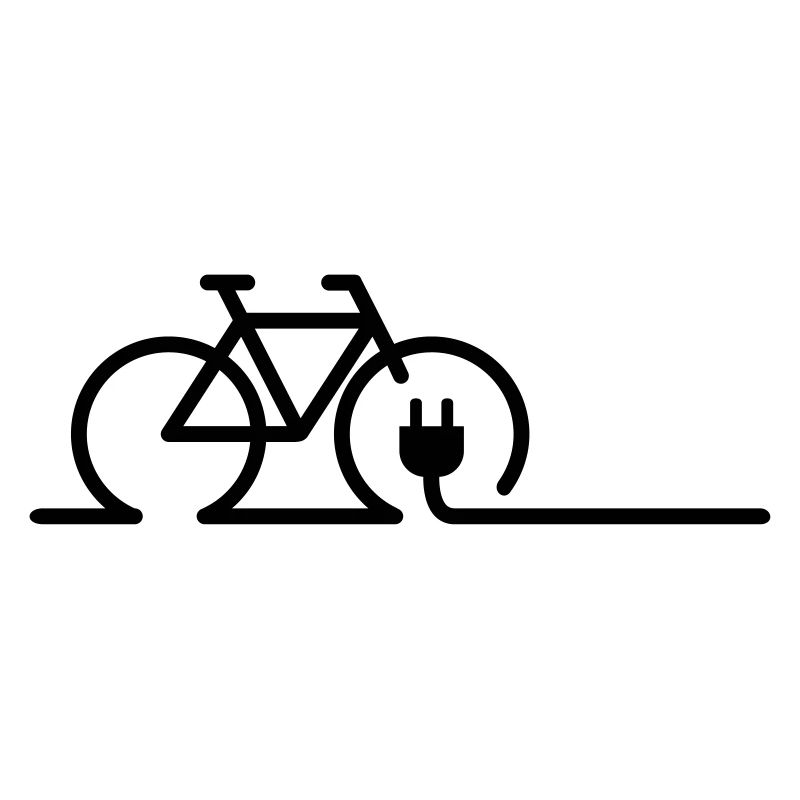 E charging point symbol. Battery charger for charging.