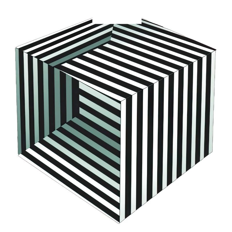 Illusion de cube rayé
