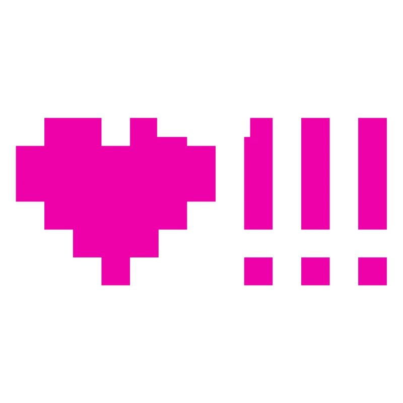 Hearts with three exclamation points