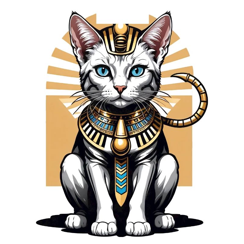 Cat Pharao Katze Ägypten Pyramide Geschenk