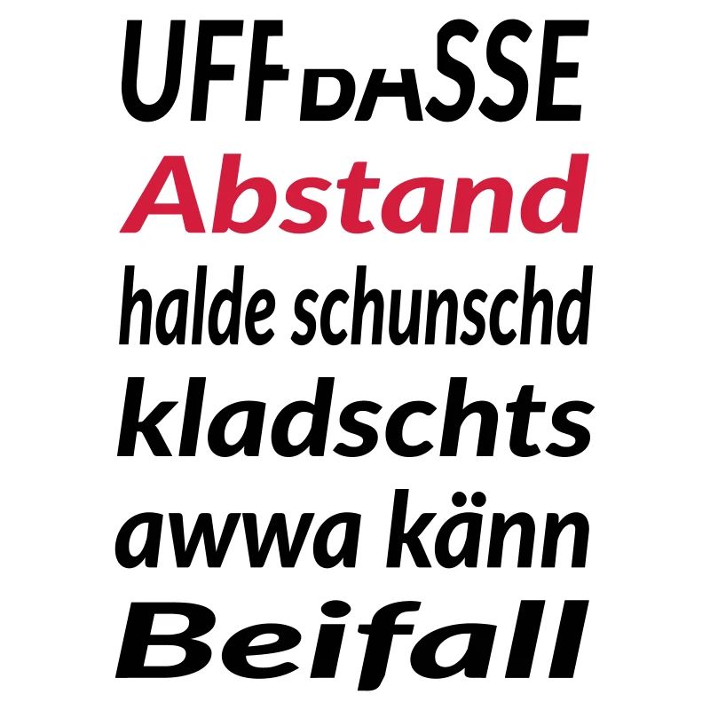 Uffbasse Abstand halde