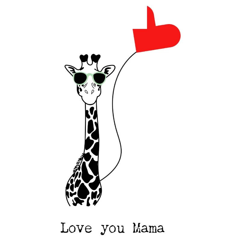 Coole Giraffe mit Herzluftballon - Geschenkidee