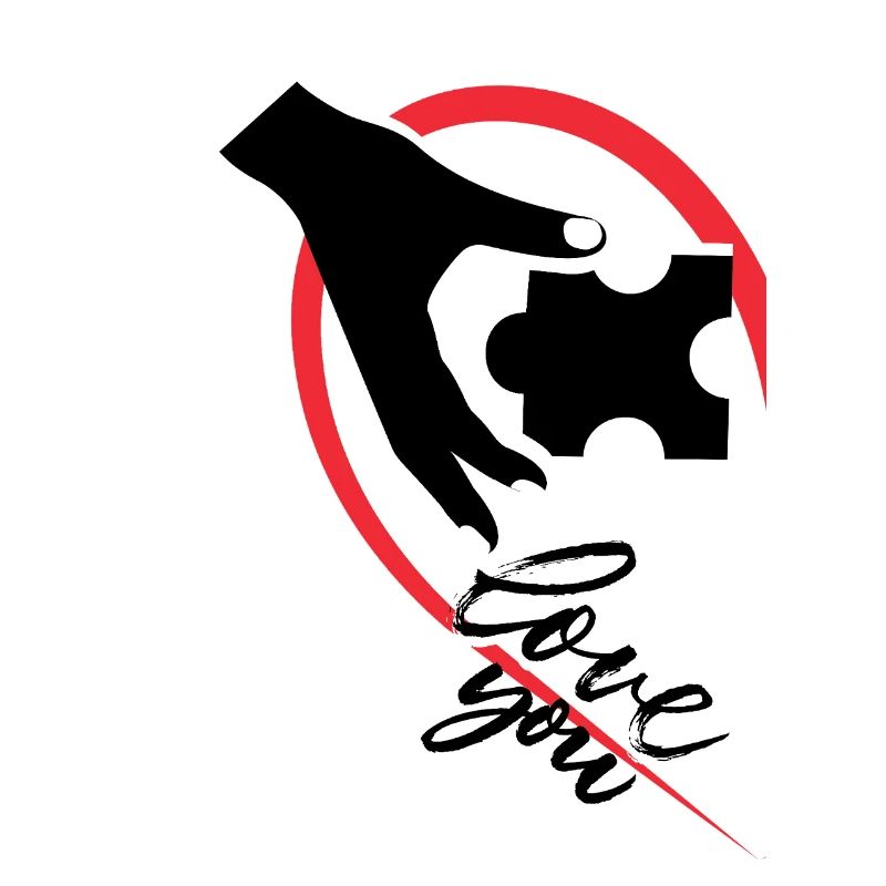 Hand, die ein Puzzle hält, halb ein Herz