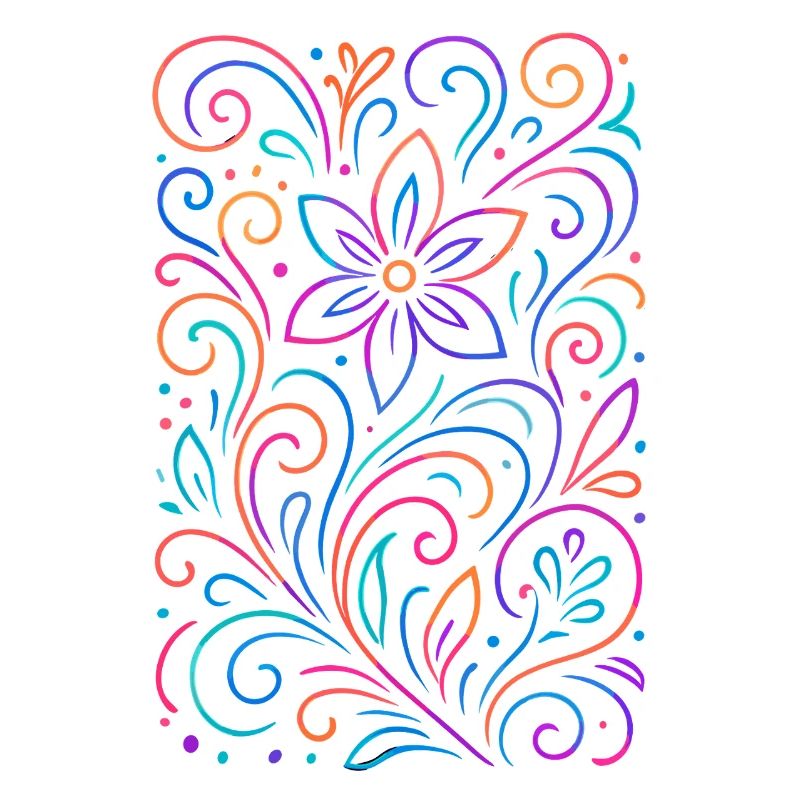 Colorful floral patterns in mandala style