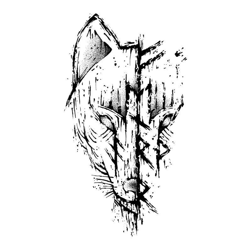 Wolf Fenrir Wikinger Müllfuthark Rune