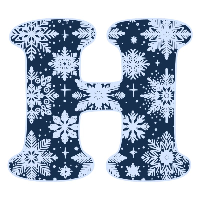 Buchstabe H Schneeflocken