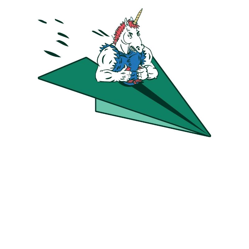 Papier-Flugzeug-Pilot Mathe-Lehrer Einhorn