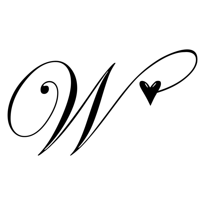 Monogramm W Herz Ranke