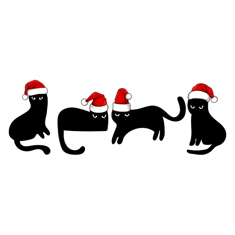 Chat noir à Noël