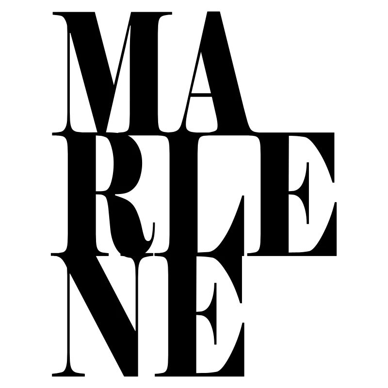 Marlene Surname First name Modern font Word Art
