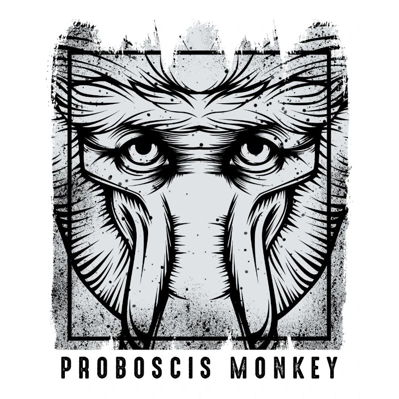 Vintage Retro Style Proboscis Monkey Wild Animal Gift