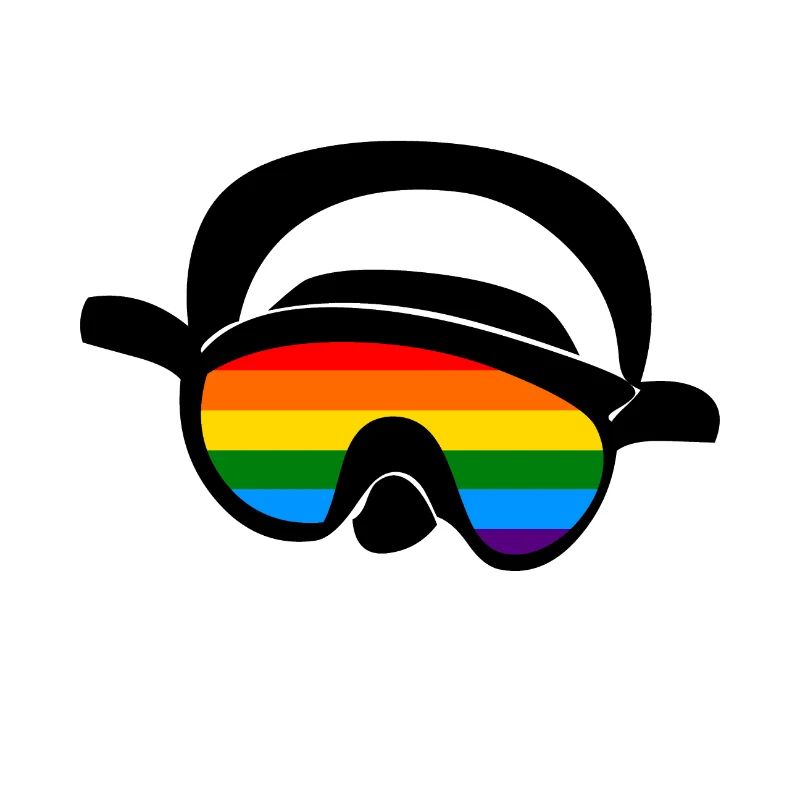 Masque de plongée plongeur arc en ciel