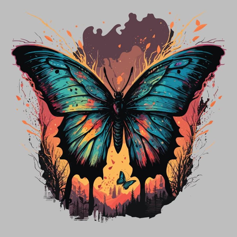 Coucher de soleil papillon
