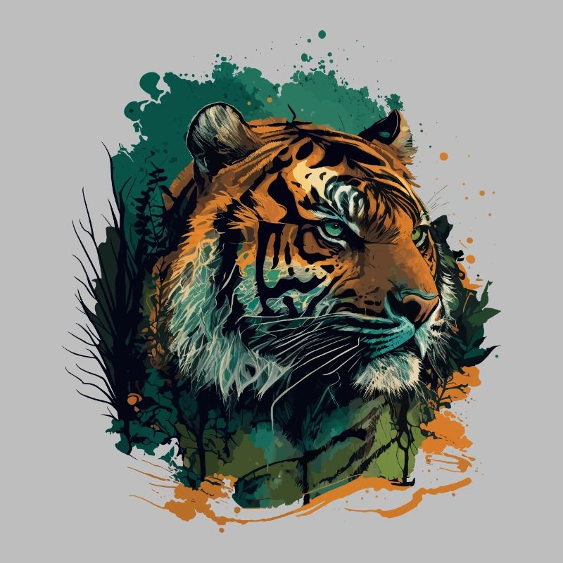 Conception de visage de tigre plat