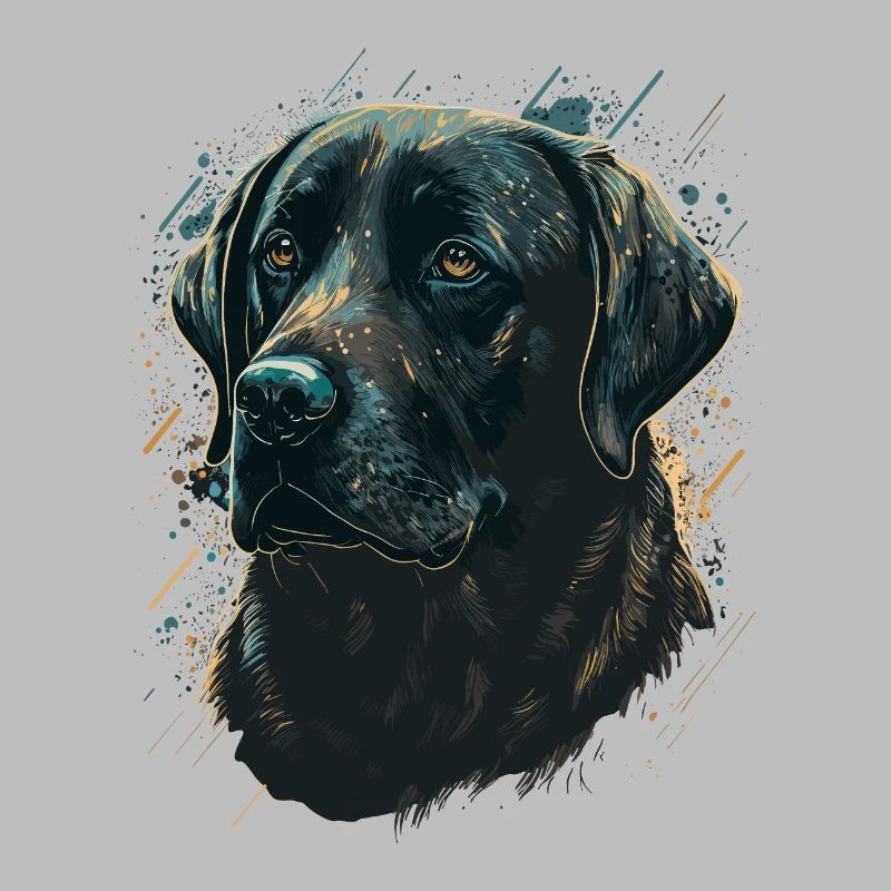 Labrador Retriever on Paint Background
