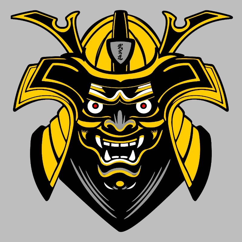 SMenpō Masque de samouraï or-noir
