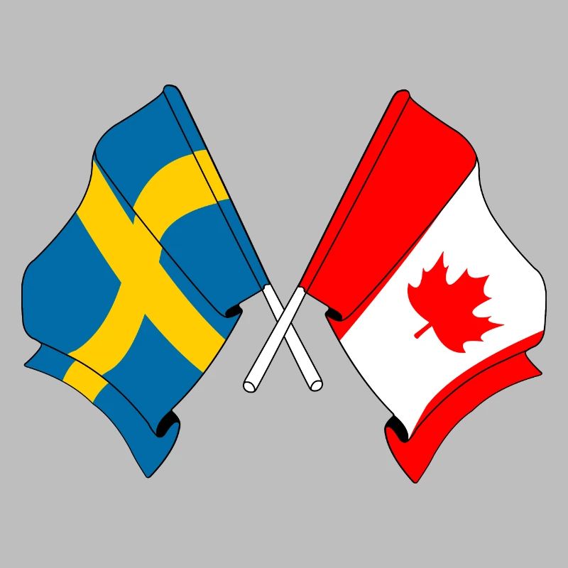 Drapeau de la Suède, drapeau du Canada