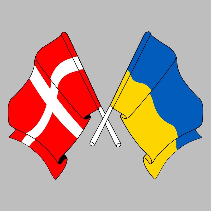Drapeau Danemark, drapeau Ukraine
