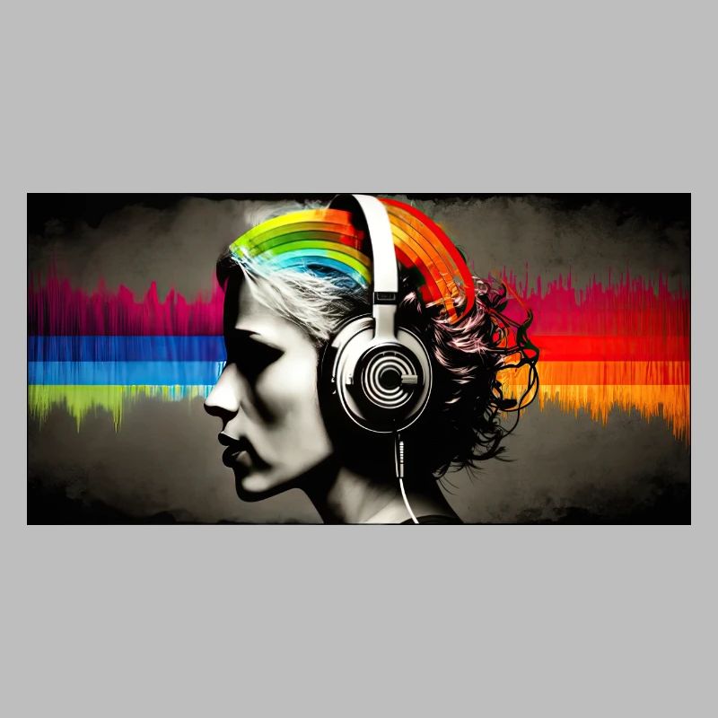 Rainbow Pulse Kopfhörer-Porträt