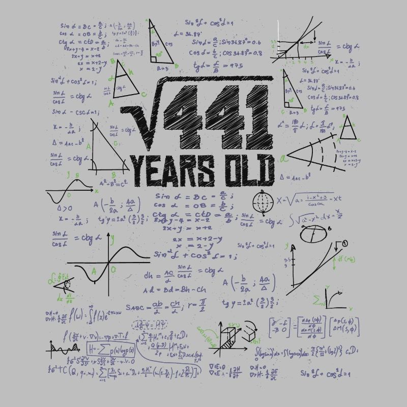 Square root of 441 math nerd 21st birthday