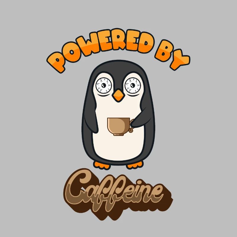 Powered by Caffeine Kaiserpinguin Seevogel Pinguin