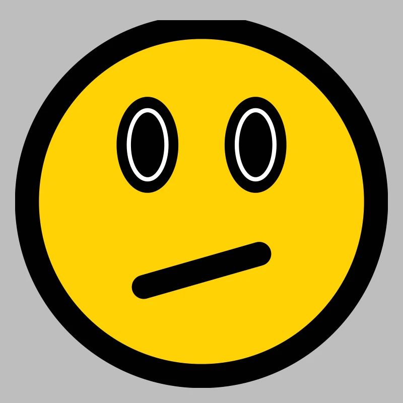 Neutral Emoticon - Image Symbol - Stroke Face
