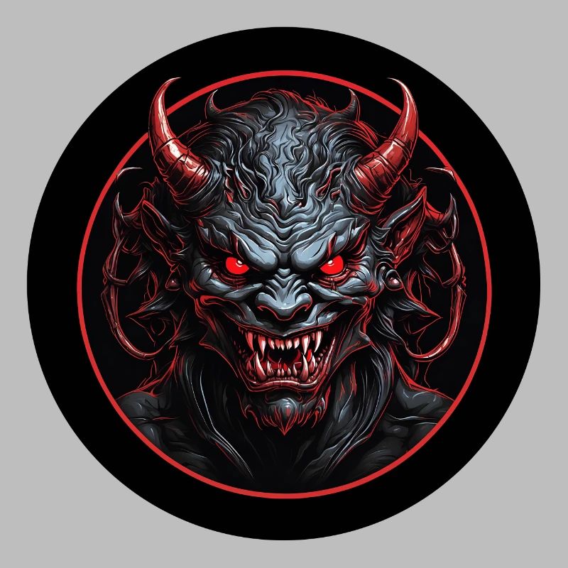 Evil demonic devil with red eyes