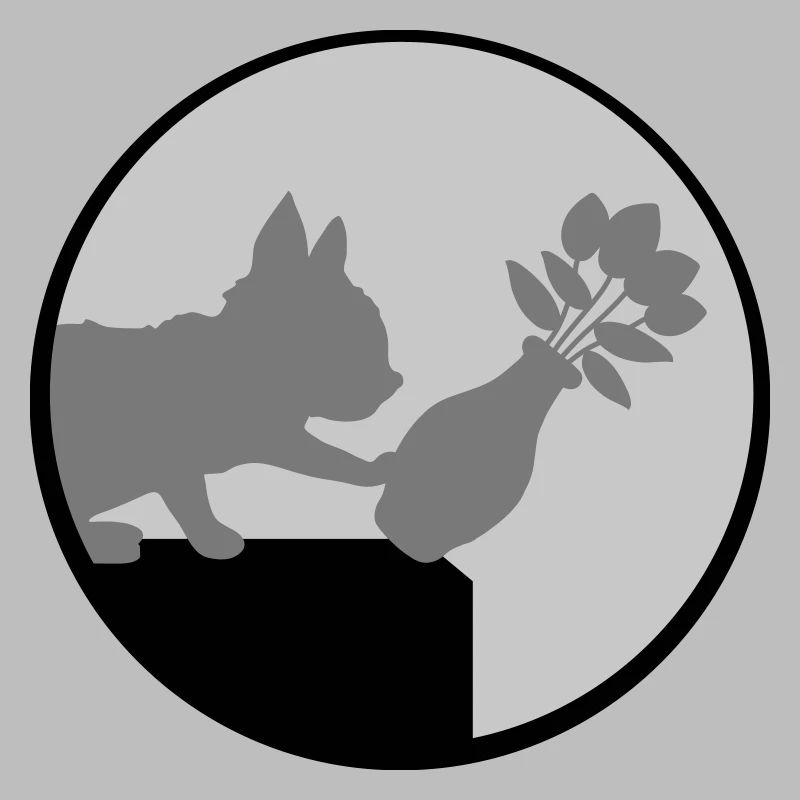 Le vase à fleurs tombe sur le chat