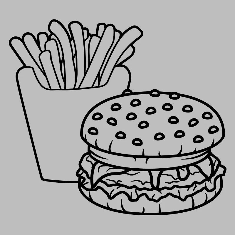 pommes frittes hamburger cheeseburger burger fast
