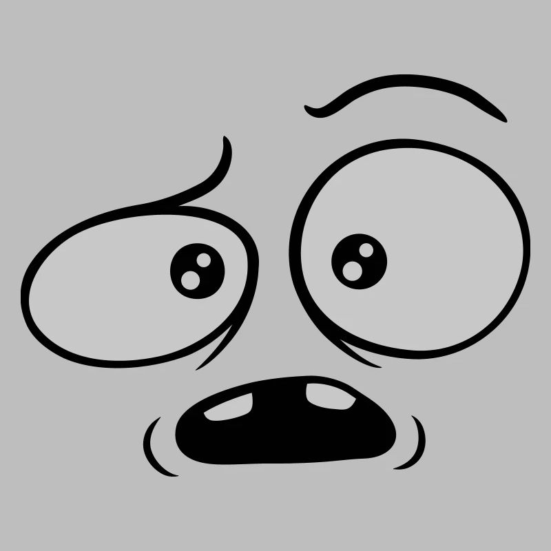 Skeptical confused comic face