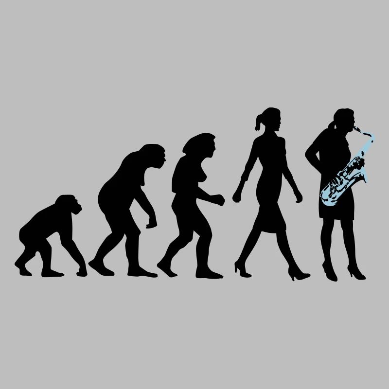 Evolution der Frau Saxophon Spielerin