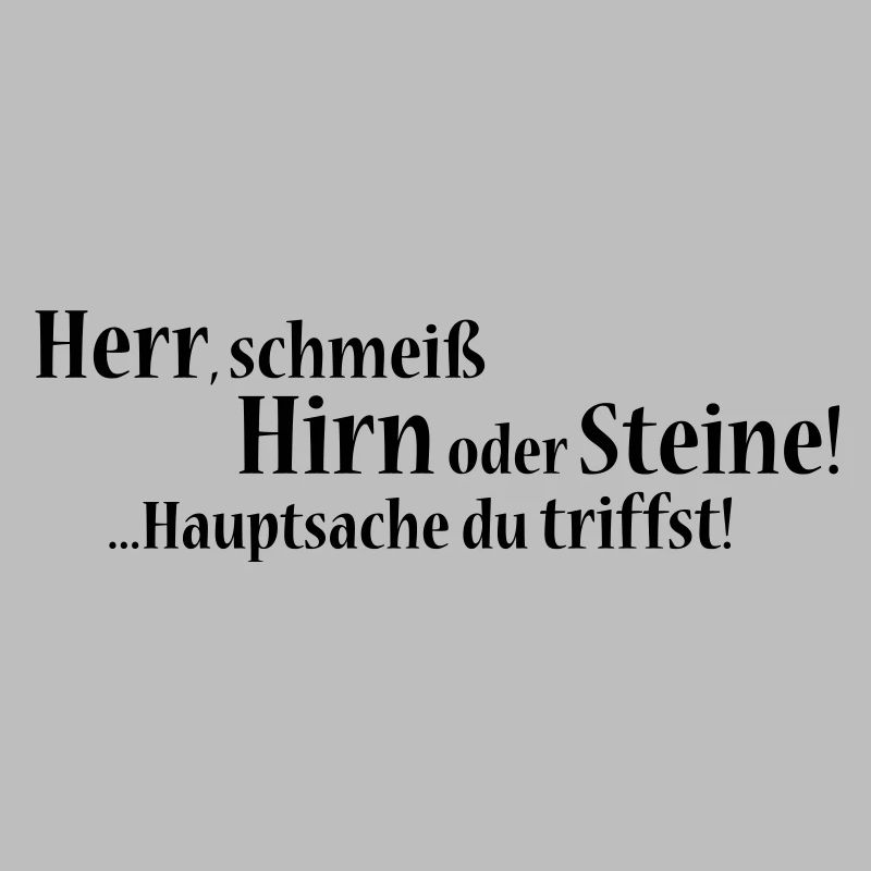 Herr, schmeiß Hirn oder Steine! ...Hauptsache du