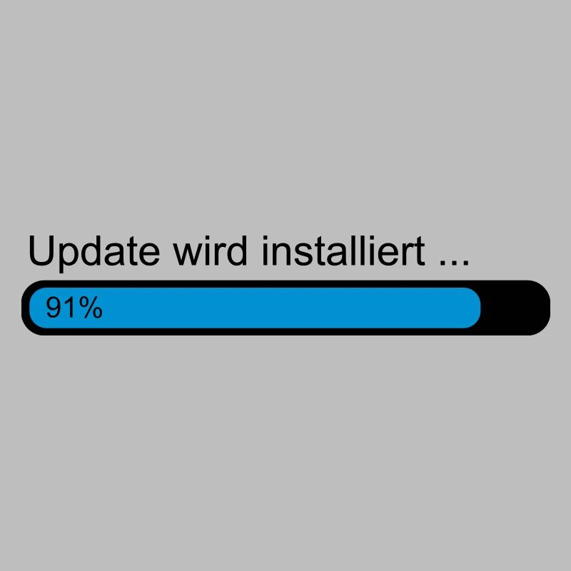 Update wird installiert .. Ladebalken 91%