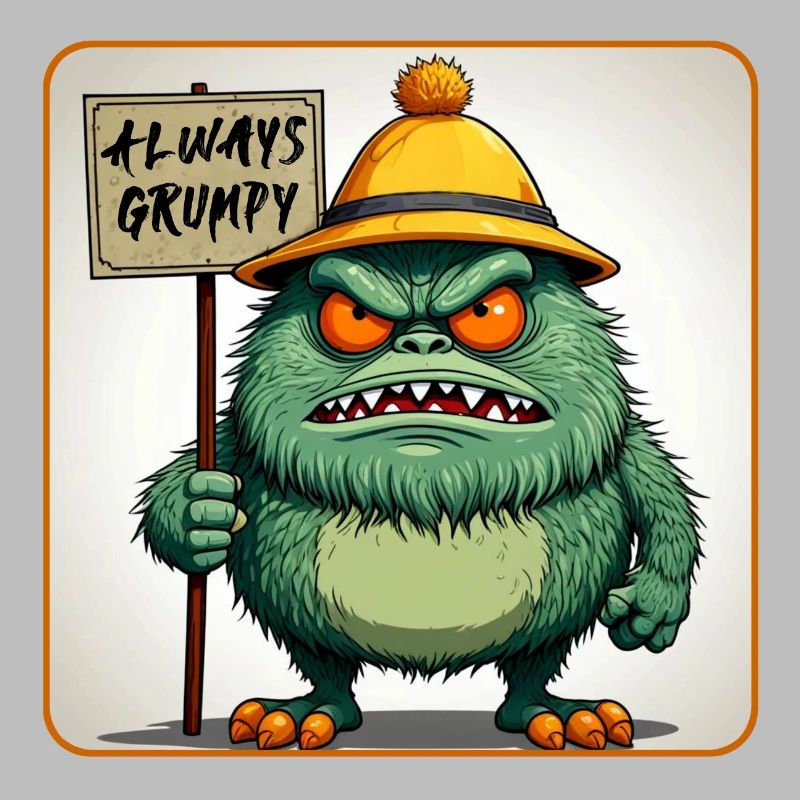 Bad-tempered and grumpy little man
