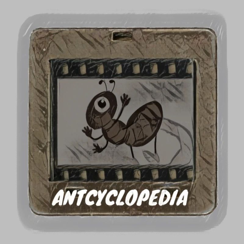 Eine einäugige Ameise auf einem Dia. Antcyclopedia