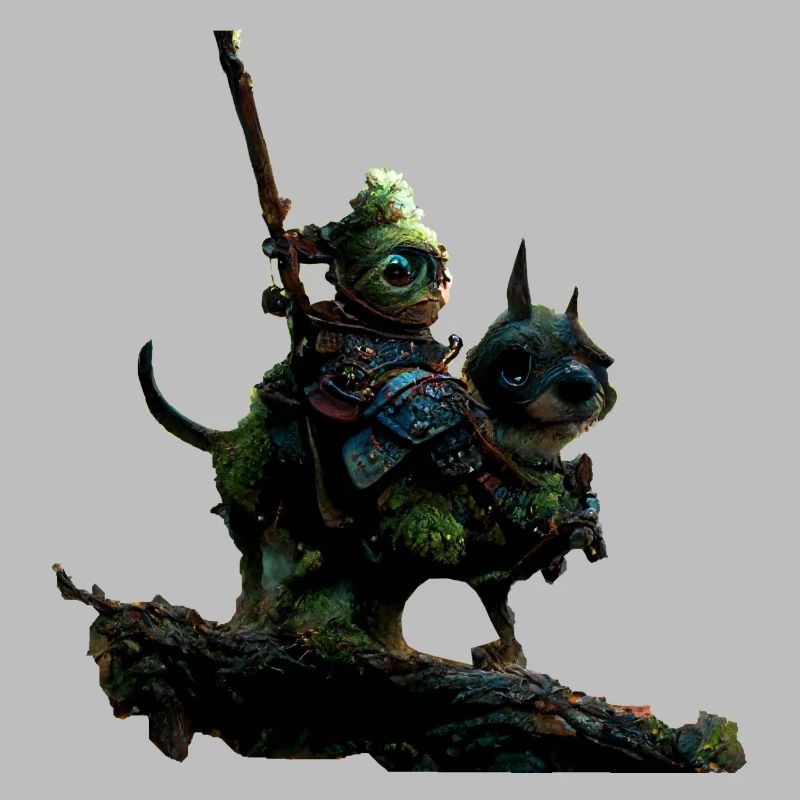 Drôle de créature avec guerrier