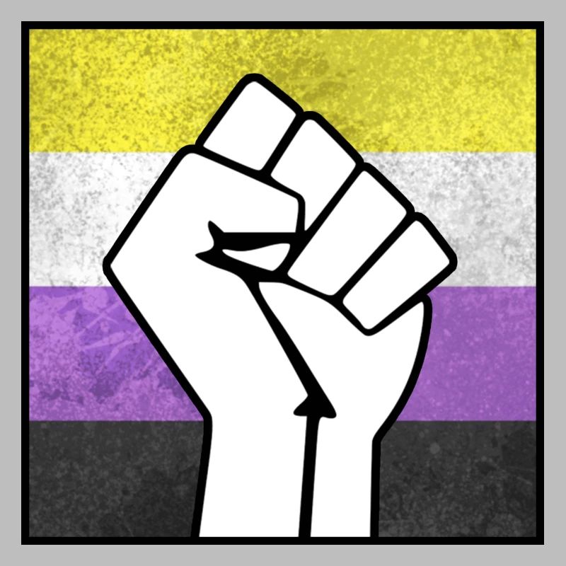 Non Binary Pride Fist sticker